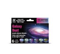 Vallejo - The Shifters Galaxy Dust | Set di 6 colori acrilici metallizzati per aerografo | Ideale per dipingere figure fantasy e giochi di guerra | Contiene 6 flaconi da 17 ml