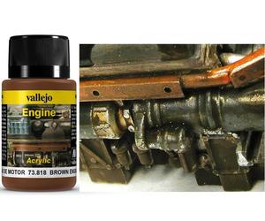 VALLEJO WEATHERING BROWN ENGINE SOOT 40ML 73818 COLORI VALLEJO