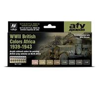 Vallejo- WWII British Colors Africa 1939-1943 Set di Colori Acrilici per Aerografo, Multicolore, 071622