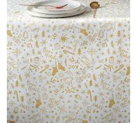 VALLESUSA Tovaglia Natale Glee Oro in Cotone Gabel 150x180