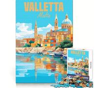 Valletta Malta Puzzle da 1000 pezzi per adulti, stimolante per la memoria e il relax, con bordi nitidi, (38x26cm)