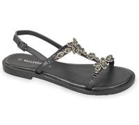 VALLEVERDE 14120 SANDALI SCARPE DONNA FIBBIA CINTURINO ALLA CAVIGLIA PELLE NERO