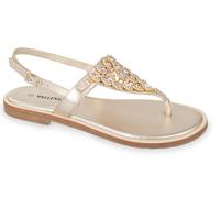 VALLEVERDE 14121 SANDALI INFRADITO DONNA FIBBIA CINTURINO ALLA CAVIGLIA GOLD