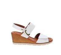 Valleverde 16250 Sandalo Donna In Pelle Cuoio con Strappo e Zeppa 6 Cm