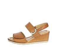 Valleverde 16250 Sandalo Donna In Pelle Cuoio con Strappo e Zeppa 6 Cm (numeric_38)