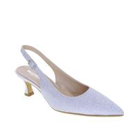 Valleverde 19040C Slingback Cerimonia Donna Tessuto Argento Tacco Stiletto 6Cm Suola Sintetico