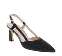 Valleverde 19150 Slingback Cerimonia Donna Vernice Nero Tacco Stiletto 9Cm Suola Gomma