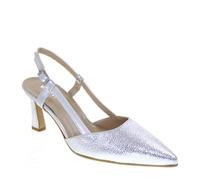 Valleverde 19150A Scarpe Eleganti da Donna con Tacco 7 cm, Slingback a Punta, Argento Metallizzato. (Argento, Sistema Taglie Calzature EU, Adulto, Donna, Numero, Media, 37)