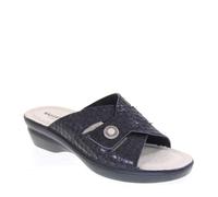 Valleverde 25306B Pantofole Casa Camera Donna Sintetico Nero Tacco Zeppa 5Cm Suola Gomma