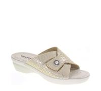 Valleverde 25306B Pantofole Casa Camera Donna Sintetico Oro Tacco Zeppa 5Cm Suola Gomma