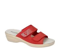 Valleverde 25311 Sandali da Donna, Rosso, Scamosciato, Doppio Strappo con Strass, Zeppa Comfort, Made in Italy (Rosso, Sistema Taglie Calzature EU, Adulto, Donna, Numero, Media, 36)