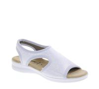 Valleverde 25322A Sandali Confort Donna Tela Bianco Tacco Zeppa 3Cm Suola Gomma