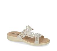 Valleverde 25325 Ciabatte Aperte Donna Tessuto Argento Tacco Zeppa 3Cm Suola Gomma