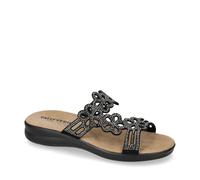 Valleverde 25325 Ciabatte Aperte Donna Tessuto Nero Tacco Zeppa 3Cm Suola Gomma