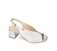 Valleverde 28223 Argento Bicolor Sandali Donna Tacco Cinturino Glitter 39