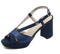 Valleverde 28400A Blu Sandali eleganti con tacco alto per donna in nabuk