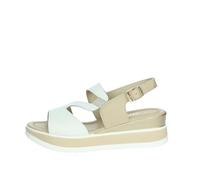 Valleverde 32110 Bianco Sandali Donna Zeppa Cinturino Elastico Pelle 37