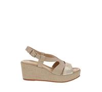 Valleverde 32212 Sandalo Donna In pelle Con Zeppa Rivestita 6 cm (Gold, numeric_38)