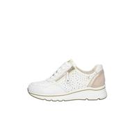 Valleverde 36061 Sneaker Casual Donna Pelle Bianco Tacco Zeppa 4Cm Suola Gomma