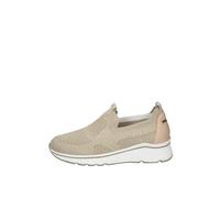 Valleverde 36062 Slip On Casual Donna Tessuto Gold Tacco Zeppa 4Cm Suola Gomma