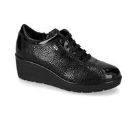 Valleverde 36442 Sneakers Donna Linea Comoda con Lacci e Cerniera Laterale, Zeppa in Gomma Antiscivolo Alta 6 Cm (Nero, Sistema Taglie Calzature EU, Adulto, Donna, Numero, Media, 37)