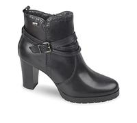 Valleverde 46321 Stivaletto Donna In Pelle Con Cerniera e Tacco 8 Cm. Comodo Per Uso Giornaliero (Nero, numeric_37)