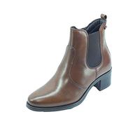 Valleverde 47615 Vitello Marrone Tronchetti Eleganti per Donna in Pelle con Lampo ed Elastico (Taglia 36)
