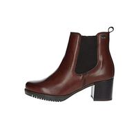 Valleverde 49354 Tronchetto Marrone Scarpe Stivaletto Tacco Pelle Donna