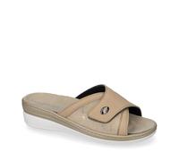 Valleverde 56100 Pantofole Casa Camera Donna Sintetico Sabbia Tacco Zeppa 4Cm Suola Gomma