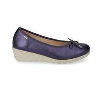 Valleverde Ballerina Donna in Nappa Blu Perlato con Zeppa
