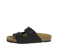 Valleverde Ciabatta da Uomo in Pelle Nera con Doppia Fibbia VG9900-NERO 40 EU