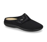 Valleverde Ciabatte da Donna con Plantare Estraibile e Tomaia Elasticizzata adatta per Alluce Valgo, 25102 (Nero, Sistema Taglie Calzature EU, Adulto, Numero, Media, 37)