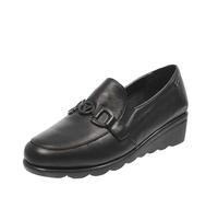 Valleverde Mocassini Donna VS10307 in Pelle Nero Modello Casual. Una Calzatura Comoda Adatta per Tutte Le Occasioni. Autunno Inverno. EU 37