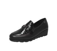 Valleverde Mocassini In Pelle Con Zeppetta Nero - Taglia 40 [25.5cm] Scarpe