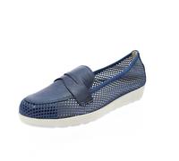 Valleverde Mocassini Traspiranti In Pelle Blu - Taglia 38 [24.4cm] Scarpe Donna