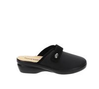 Valleverde Pantofole COMODE Donna 25237 Nero in Pelle Chiusura A Strappo (Numeric_38)