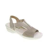 Valleverde Sandali Donna 25308 in Camoscio Tortora Modello Casual. Una Calzatura Comoda Adatta per Tutte Le Occasioni. Primavera-Estate 2023. EU 35