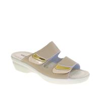 Valleverde Sandali Donna 25315 in Pelle Beige modello casual. Una calzatura comoda adatta per tutte le Occasioni. Primavera Estate. EU 40