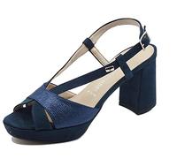 Valleverde Sandali Donna 28400A in Camoscio Blu Modello Casual. Una Calzatura Comoda Adatta per Tutte Le Occasioni. Primavera-Estate 2023. EU 37