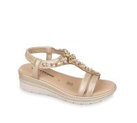 Valleverde Sandali Donna 55563 in Pelle Platino Scarpe Casual Comode, Leggere e Flessibili, Ideali per Primavera Estate. EU 36