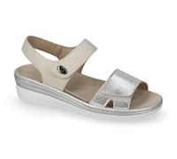 Valleverde Sandali Donna 56102 in Pelle Argento Scarpe Casual Comode, Leggere e Flessibili, Ideali per Primavera Estate. EU 39