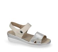 Valleverde Sandali Donna 56102 in Pelle Platino o Argento Scarpe Casual Comode, Leggere e Flessibili, Ideali per Primavera Estate