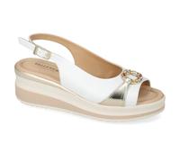 Valleverde Sandali Donna VGI300M in Pelle Bianco Scarpe Casual Comode, Leggere e Flessibili, Ideali per Primavera Estate. EU 38