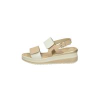 Valleverde Sandali Donna VGI301M in Pelle Beige o Platino Scarpe Casual Comode, Leggere e Flessibili, Ideali per Primavera Estate