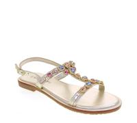 Valleverde, Sandali Eleganti da Donna, Decorati con Cristalli Colorati, Cinturino alla Caviglia, Oro (Oro, Sistema Taglie Calzature EU, Adulto, Numero, Media, 38)