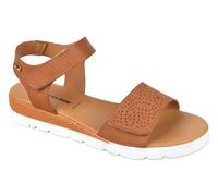 VALLEVERDE SANDALI IN PELLE DONNA ESTATE 24201 DOPPIO STRAPPO CUOIO