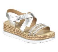 VALLEVERDE SANDALI IN PELLE DONNA ESTATE 32360 CON ZEPPA ARGENTO