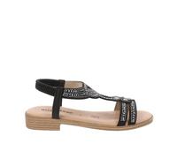 Valleverde sandalo basso tacco piccolo sottopiede in pelle 55401 nero cinturino elastico facile calzata (nero, Sistema Taglie Calzature EU, Adulto, Donna, Numero, Media, 36)