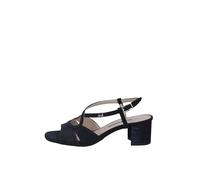 Valleverde Sandalo Donna 28216 in Pelle Argento o Platino o Nero Modello Casual. Una Calzatura Comoda Adatta per Tutte Le Occasioni. Primavera-Estate 2022 (Blu, numeric_35)