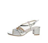 Valleverde Sandalo Donna 28216 in Pelle Argento Una Calzatura Adatta per Tutte Le Occasioni. Primavera-Estate 2022 EU 35